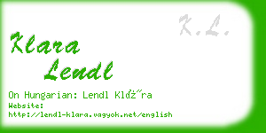 klara lendl business card